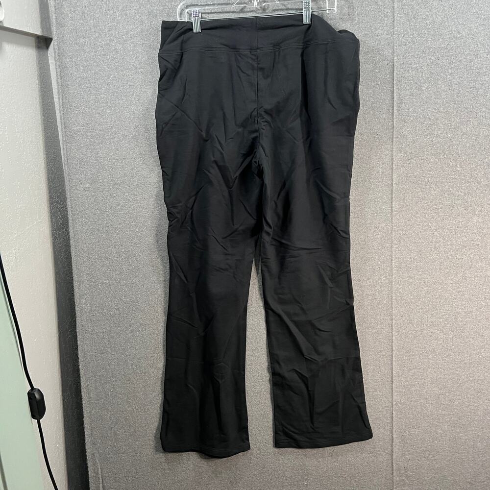 Sport Savvy Regular French Terry Bootcut Pant w/ Wide Waistband Black, Large - Picture 2 of 8